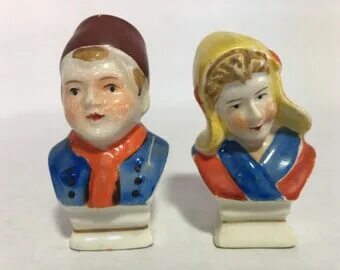 Vintage Hand Painted Southwestern Salt and Pepper Shakers Et