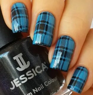 Stamping Nail Art: Lesly Plates . Plaid nails, Plaid nail ar