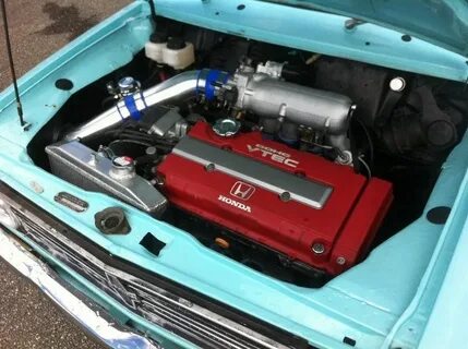 Mini Clubman with a Honda VTEC engine; cool idea!