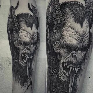 #Repost @grindesign_tattoo Demon from this year! I looove do