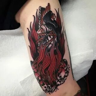 Tattoo uploaded by Robert Davies * Burning Witch Tattoo by L