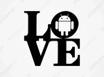Наклейка - Love Android, наклейка Люблю Android, купить накл