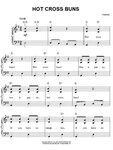 Hot Cross Buns Sheet Music Traditional Easy Piano