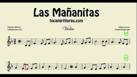 Las Mañanitas Partitura de Violín 2ª voz - YouTube