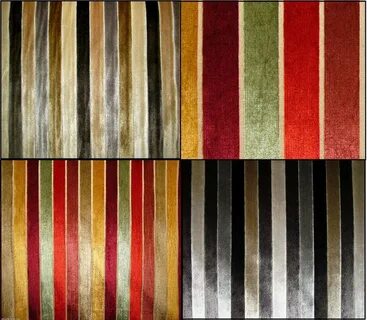 Striped Velvet Designer Curtain Upholstery Fabric Wide Ebay 