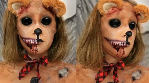 Evil Teddy Bear Makeup Tutorial Halloween 2017 - YouTube