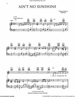 Cassidy - Ain't No Sunshine sheet music for voice, piano or 