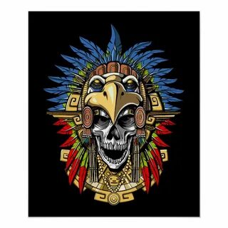 Aztec Eagle Skull Native Indian Warrior Mask Poster Zazzle.c