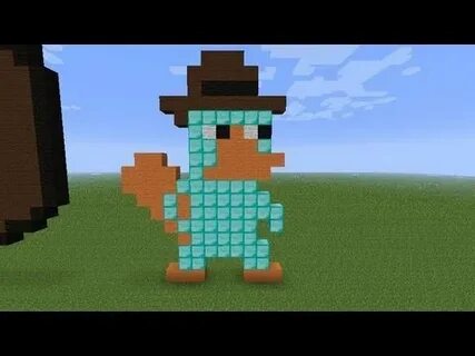 Minecraft - Perry The Platypus (Pixel Art) (Build) - YouTube