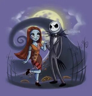 Jack and Sally Tim burton art, Nightmare before christmas, N