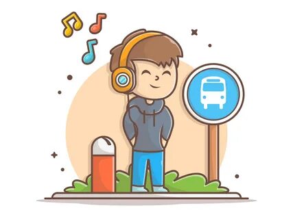 Boy waiting the bus 🚌 😙 🎧 🎶 🎵 by catalyst on Dribbble