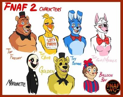 FNAFNG_FNAF 2 Characters by NamyGaga Fnaf, Fnaf characters, 