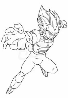 Vegeta SSJB - Lineart by SaoDVD Dragon ball super artwork, D