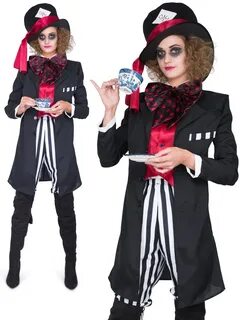 Costumes Dark Mad Hatter Alice Wonderland Black Fancy Dress 