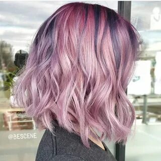 Pearlescent pink hair colors with deeper metallic undertones
