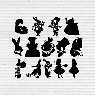 Alice in Wonderland Disney Silhouette SVG Cut File Digital E