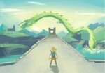 Legend of Zelda Breath of the Wild art Link encounters drago