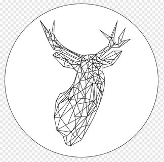 Deer Line art Antler Drawing White, rusa, tanduk, putih, hew