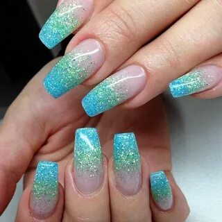 ❤ kimskie Glitter gradient nails, Mermaid nails, Glitter nai