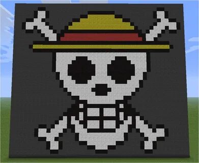 Minecraft Pixel Art Straw Hat Crew Flag By Aurora Bloodshard