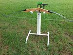 AMEYXGS Archery Wooden Bow Stand Holder Arrow Quiver Traditi