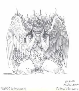 Free Printable Tattoo Flash Free Angel Tattoo Flash Falling 