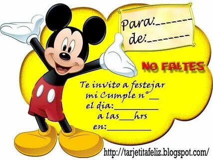 Invitaciones De Mickey Mouse Para Imprimir Gratis Invitación