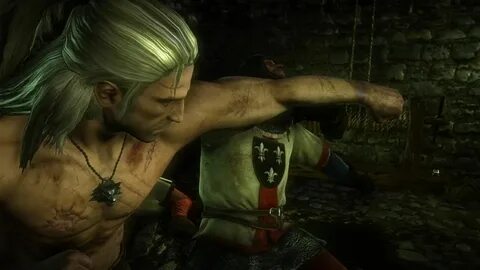 The Witcher 2 Assassins of Kings Geralt Fight Soldier Prison