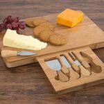 Acacia Wood Cheese Board Set With Slate Round Charcuterie Bo