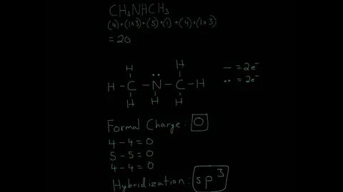 Lewis Structure of Dimethylamine CH3NHCH3 - YouTube