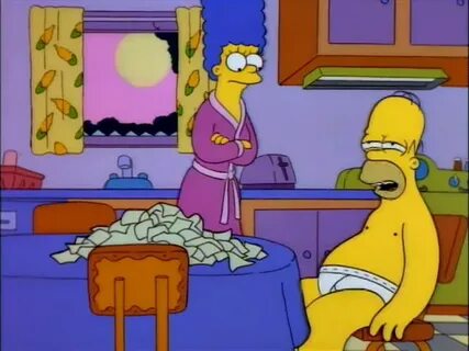 Marge: "Have you been up all night eating cheese?" Homer: "I