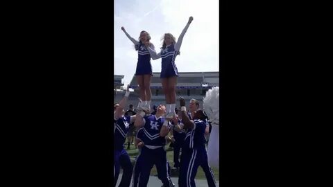 Amazing double cupie cheer stunt - YouTube