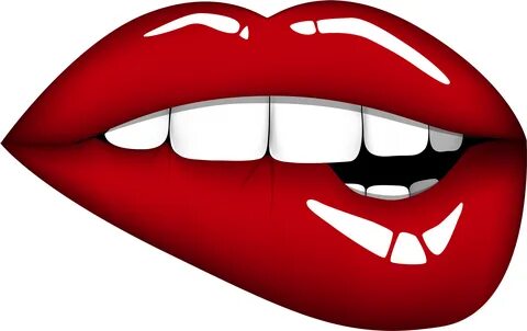 Download Red Mouth Png Clipart Image - Lip Biting Cartoon Li