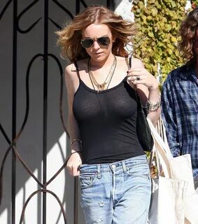 Lindsay Lohan - See Through Black Top - Beauty Girls