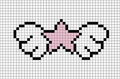 Winged Star Pixel Art Pixel art pattern, Pixel art grid, Pix