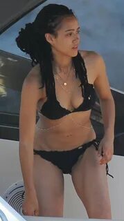 Nathalie Emmanuel in Black Bikini -15 GotCeleb