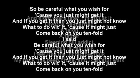Eminem - Be Careful What You Wish For Lyrics (HQ Sound) - Yo