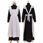 Servant Walking Dress Maid Apron Costume Victorian Edwardian