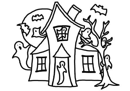 ✔ ️Halloween Haunted House Coloring Pages Free Download Qstio