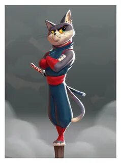 ArtStation - The young ninja cat