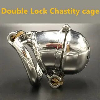 New Double Lock Design Stainless Steel Chastity Belt Male Ch