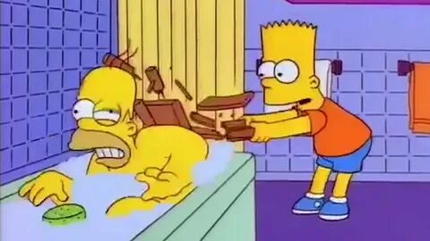 Homer Feels Good (Bart Hits Homer With A Chair Meme) - YouTu