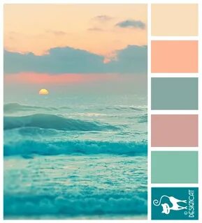 Ocean Sun - Teal, Blue, tiffany, Pink, Peach, blush - Design