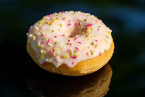 Delicious donut with white glaze free image download