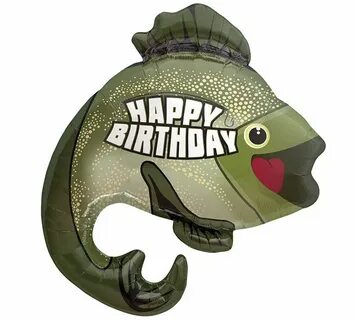Happy Birthday Bass Shape Balloon Fishing Themed Party in 20