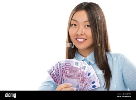 Asian girl with money vine