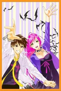 Tags: Anime, Rosario + Vampire, Akashiya Moka, Bats, Arms Up