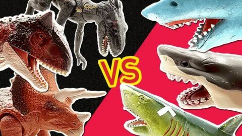 Dinosaur Toys VS Shark Toys! Jurassic World 2 Fallen Kingdom