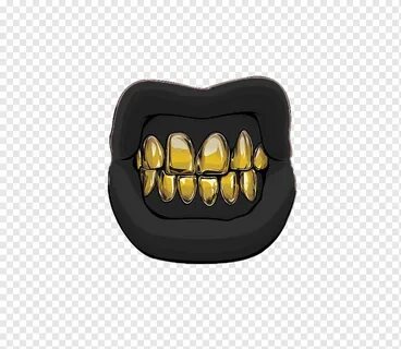 Gold-colored teeth illustration, Gold teeth Mouth Lip, A gol