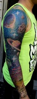 Galaxy Tattoo Sleeve Designs, Ideas and Meaning - Tattoos Fo